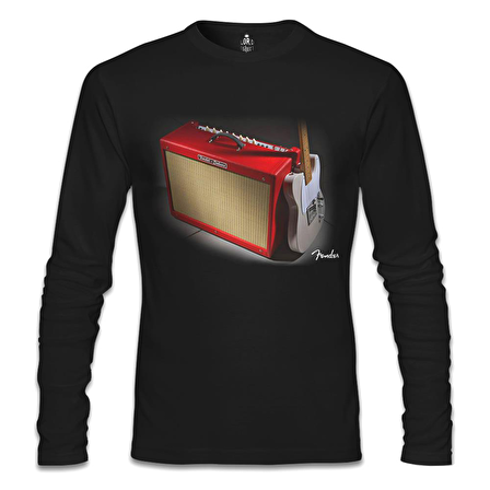 Gitar - Fender 1 Siyah Erkek Sweatshirt