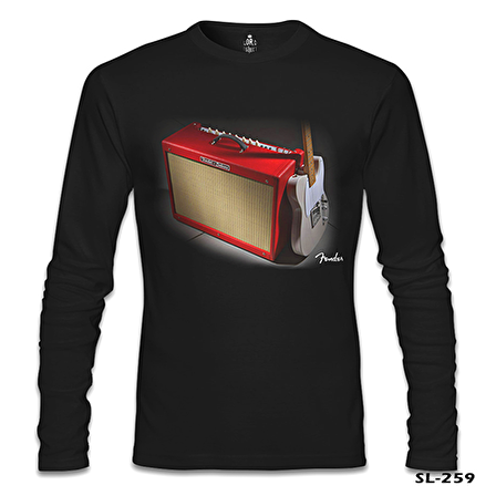 Gitar - Fender 1 Siyah Erkek Sweatshirt