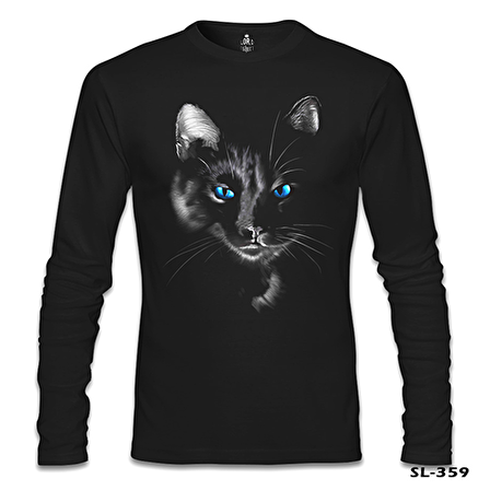 Cat in Blue Siyah Erkek Sweatshirt