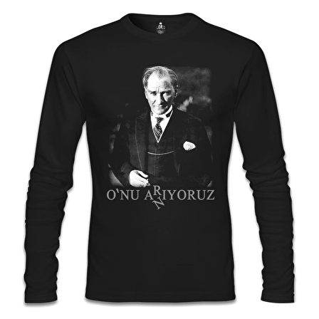 Atatürk - Onu Arıyoruz. Anıyoruz Siyah Erkek Sweatshirt