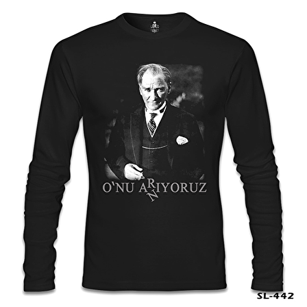 Atatürk - Onu Arıyoruz. Anıyoruz Siyah Erkek Sweatshirt