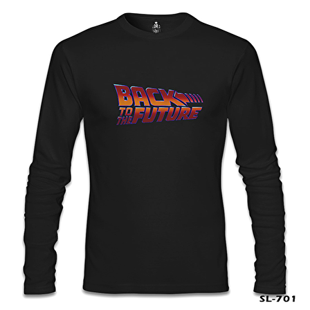 Back to the Future - Logo Siyah Erkek Sweatshirt