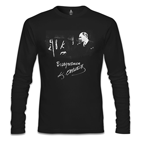 Başöğretmen Atatürk - Öğretmenler Günü Siyah Erkek Sweatshirt