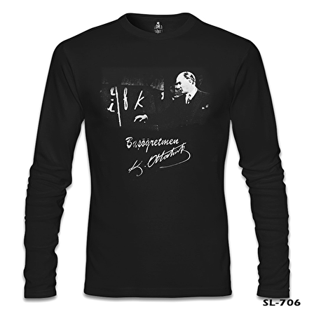 Başöğretmen Atatürk - Öğretmenler Günü Siyah Erkek Sweatshirt