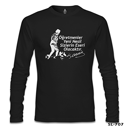 Ne Mutlu Türküm Diyene -  Öğretmenler Günü Siyah Erkek Sweatshirt