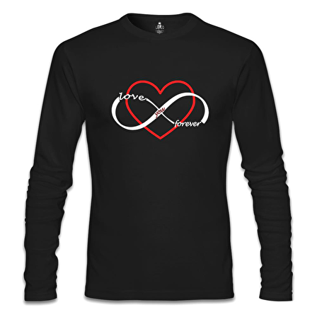 Love You Forever Siyah Erkek Sweatshirt