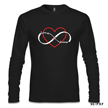 Love You Forever Siyah Erkek Sweatshirt