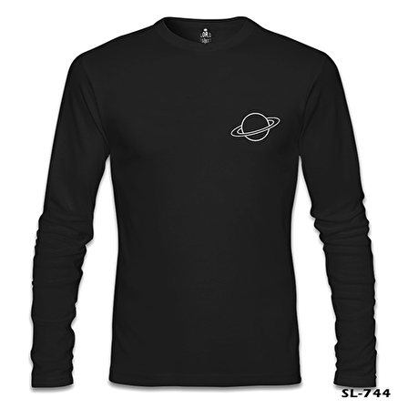 Saturn Logo Siyah Erkek Sweatshirt