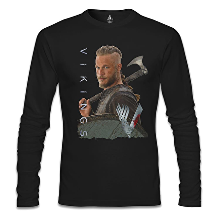 Vikings - Ragnar Siyah Erkek Sweatshirt