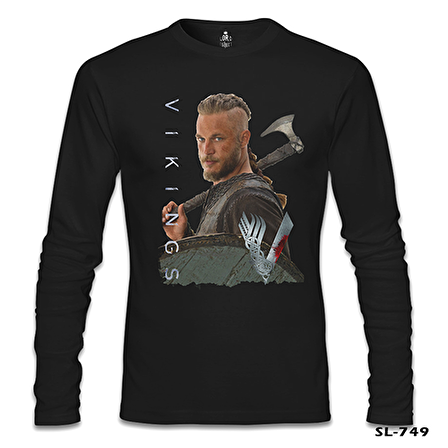 Vikings - Ragnar Siyah Erkek Sweatshirt
