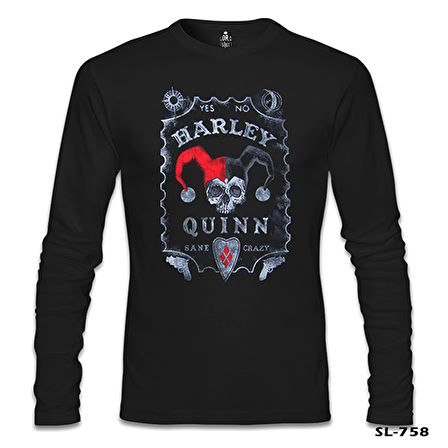 Harley Quinn - Sane Crazy Siyah Erkek Sweatshirt