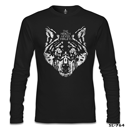 Winter is Coming Wolf Siyah Erkek Sweatshirt