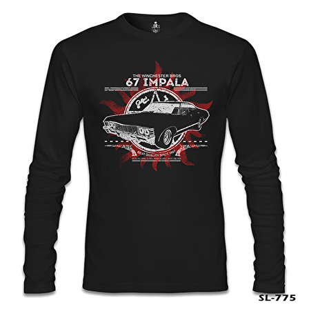 Supernatural - 67 Impala Siyah Erkek Sweatshirt