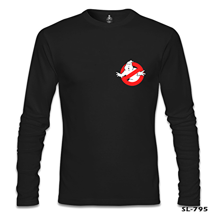 Ghost Busters Logo Siyah Erkek Sweatshirt