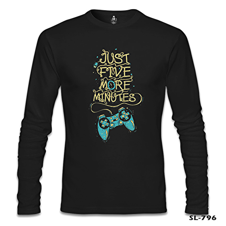 Just Five More Minutes Siyah Erkek Sweatshirt