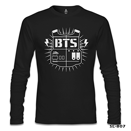 BTS Logo Siyah Erkek Sweatshirt