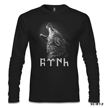 Türk Kurt Siyah Erkek Sweatshirt