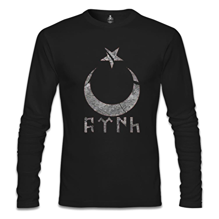 Türk Ay Yıldız Siyah Erkek Sweatshirt