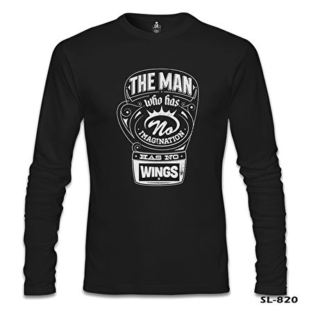 Muhammad Ali - The Man Who has Wings Siyah Erkek Sweatshirt