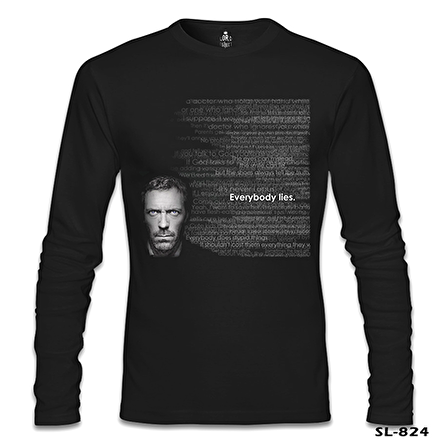House - Everybody Lies Siyah Erkek Sweatshirt