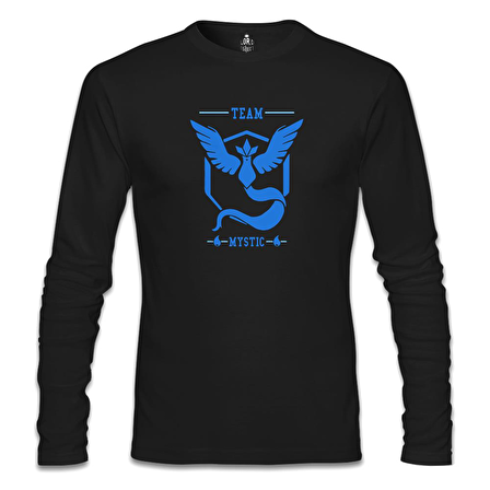 Pokemon Go - Team Mystic Siyah Erkek Sweatshirt