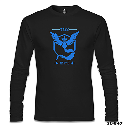 Pokemon Go - Team Mystic Siyah Erkek Sweatshirt