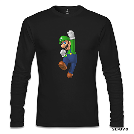 Mario & Luigi - Luigi  Siyah Erkek Sweatshirt