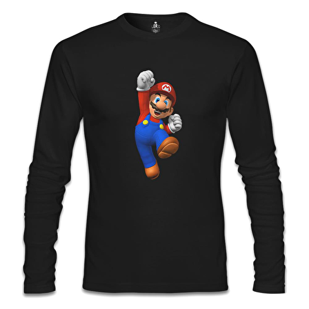 Mario & Luigi - Mario Siyah Erkek Sweatshirt