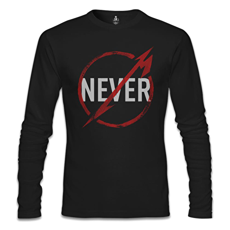 Metallica - Never Logo Siyah Erkek Sweatshirt