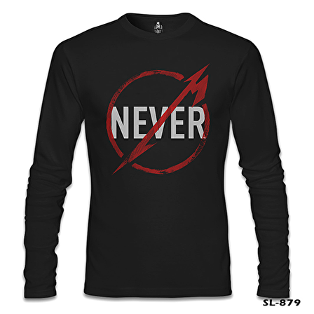 Metallica - Never Logo Siyah Erkek Sweatshirt