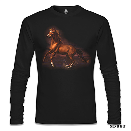 At 3 Siyah Erkek Sweatshirt