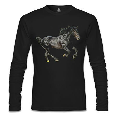 At 4 Siyah Erkek Sweatshirt