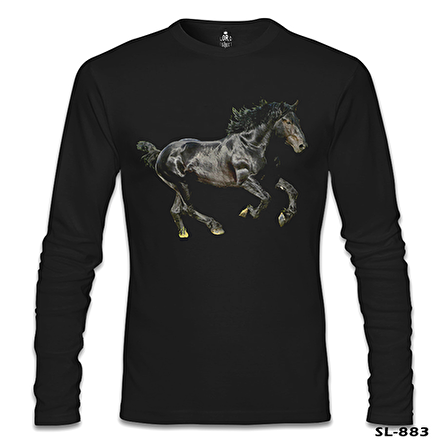 At 4 Siyah Erkek Sweatshirt