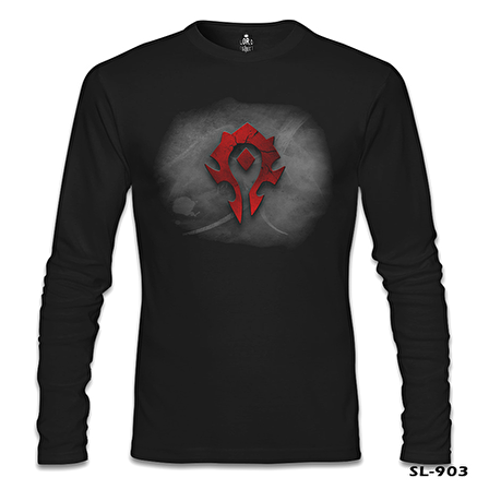 World of Warcraft - Horde Logo Siyah Erkek Sweatshirt