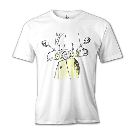 Vespa Beyaz Erkek Tshirt