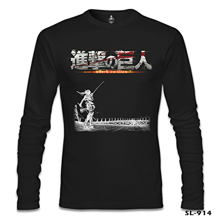 Attack on Titan  Siyah Erkek Sweatshirt