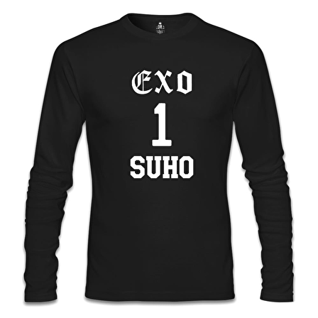 EXO - Suho Siyah Erkek Sweatshirt