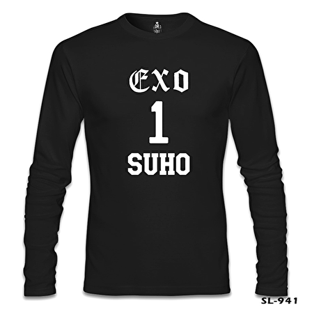 EXO - Suho Siyah Erkek Sweatshirt