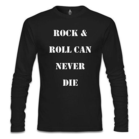 Rock & Roll Can Never Die Siyah Erkek Sweatshirt