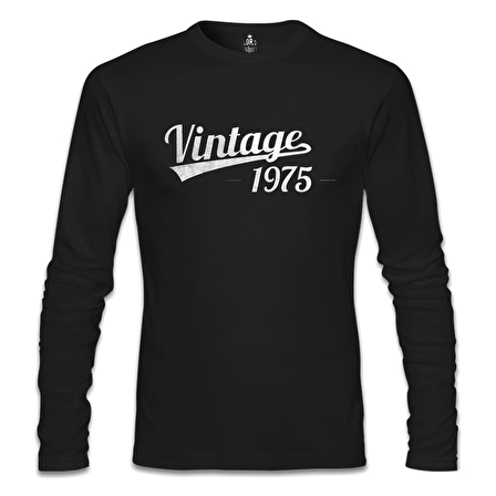 Vintage 1975 Siyah Erkek Sweatshirt