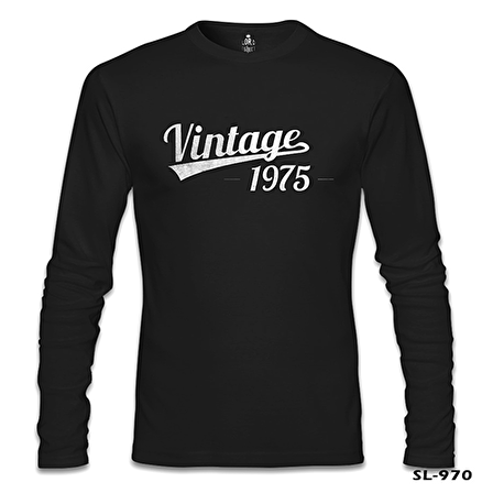 Vintage 1975 Siyah Erkek Sweatshirt