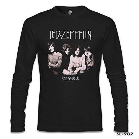 Led Zeppelin - Grup Siyah Erkek Sweatshirt