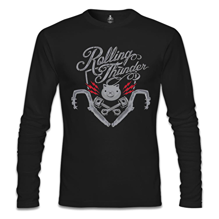 Rolling Thunder Siyah Erkek Sweatshirt