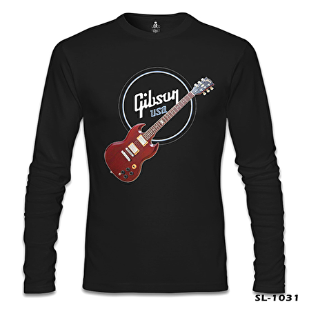Gitar - Gibson - USA Siyah Erkek Sweatshirt