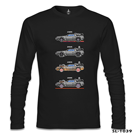Back to the Future - Kronoloji Siyah Erkek Sweatshirt