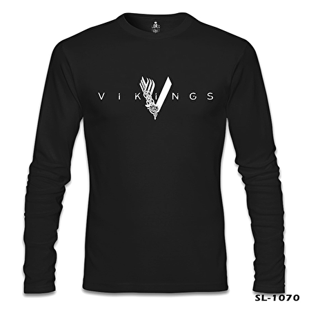 Vikings - Logo Siyah Erkek Sweatshirt