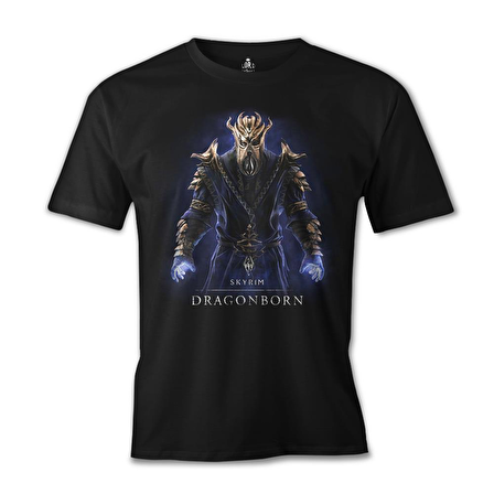 Skyrim - Dragonborn Siyah Erkek Tshirt