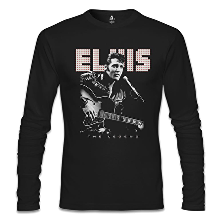 Elvis Presley - The Legend Siyah Erkek Sweatshirt