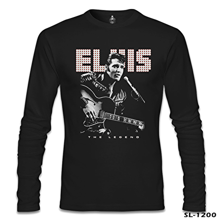 Elvis Presley - The Legend Siyah Erkek Sweatshirt