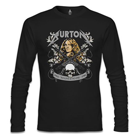 Cliff Burton - To Live Is To Die Siyah Erkek Sweatshirt